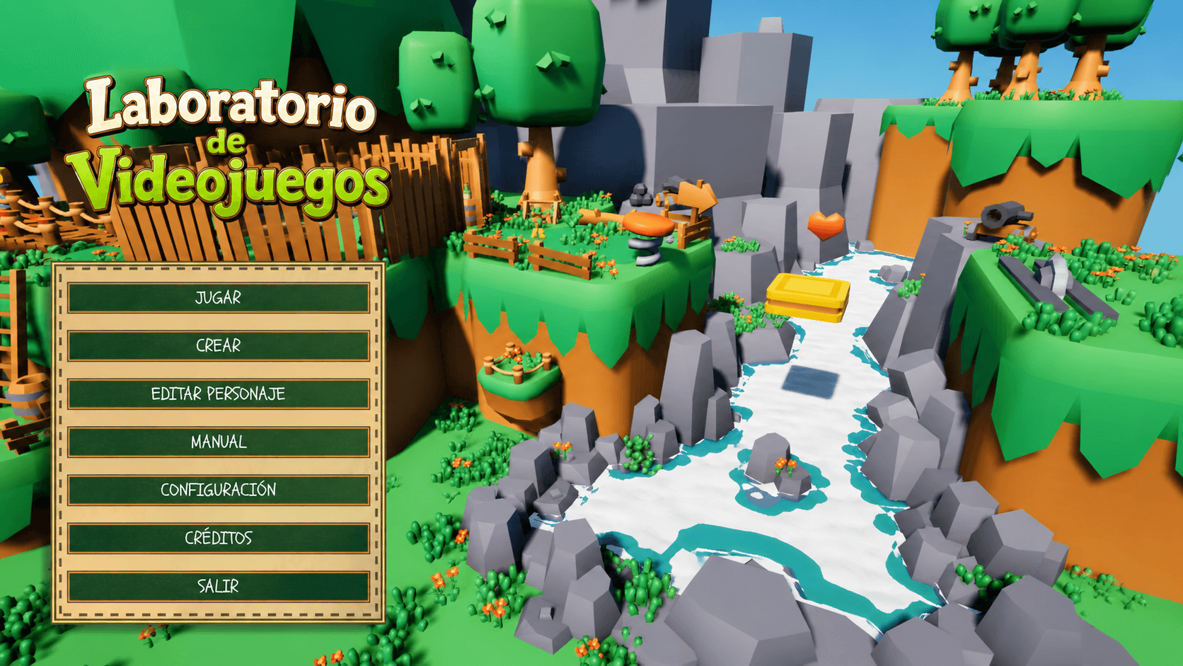 Captura del menú principal de Laboratorio de Videojuegos